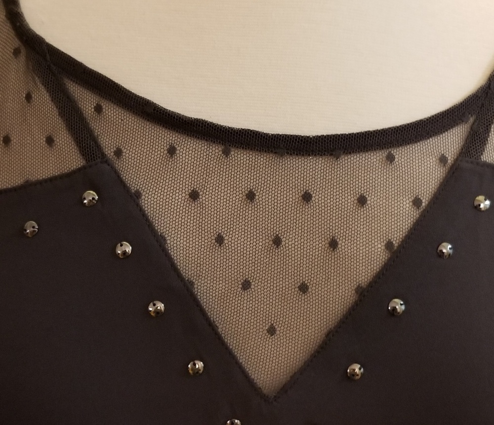 Mesh Inset Studded Tank Top - Picture 6 of 7